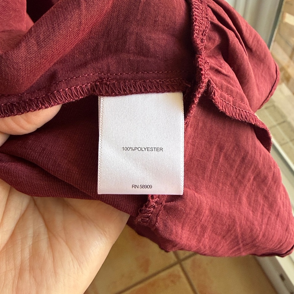 Gibson Latimer Maroon Long Sleeve Wrap Dress - Picture 4 of 5